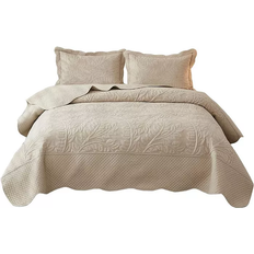 MarCielo Cotton Oversized Bedspread Beige (299.7x269.2cm)