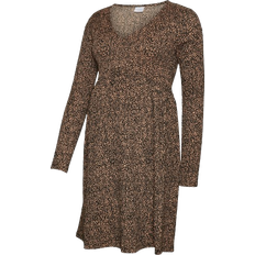 Mamalicious Maternity Dress Brown/Autumn Leaf