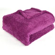 EHC Teddy Fleece Super Soft Warm Fluffy Blankets Purple (170x130cm)