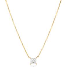 Sif Jakobs Ellera Quadrato Necklace - Gold/Transparent