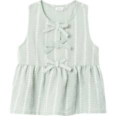 Name It Kid's Stribet Top - Silt Green