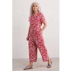 Red Jumpsuits & Overalls Seasalt Cornwall Treen Cove Linen Jumpsuit Waterway Leaves Rudder