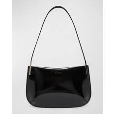 Saint Laurent Mini Flat Shoulder Bag in Leather BLACK