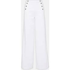 Frame Womens White Sailor Wide-leg High-rise Stretch-denim Jeans