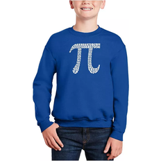 LA Pop Art Kid's The First 100 Digits Of Pi Word Art Crewneck Sweatshirt - Royal