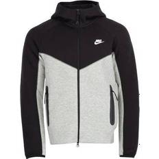 Denim Shirts Clothing Nike Sportswear Tech Fleece Windrunner Men's Full Zip Hoodie - Dark Grey Heather/Black/White
