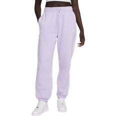 Purple Trousers Nike Women's Sportswear Phoenix Fleece High Waisted Oversized Tracksuit Bottoms - Violet Mist/Sail