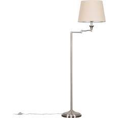 Steel Floor Lamps & Ground Lighting ValueLights Letitia Swing Arm Beige Floor Lamp 148cm