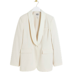 River Island Shawl Collar Tux Blazer - Cream