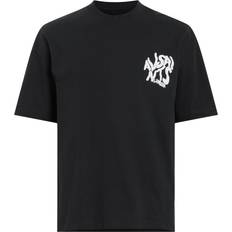 AllSaints Orlando Logo Print Oversized T-shirt - Washed Black