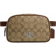 Coach Pace Belt Bag in Signature Canvas - Silver/Khaki/Saddle