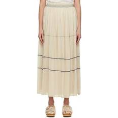 See by Chloé Off-White Embroidered Maxi Skirt 116 Antique White FR