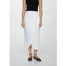 Short Skirts - White Mango Pareo Linen Wrap Skirt