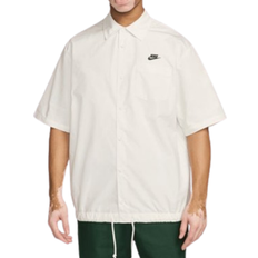 Nike Cotton Shirts Nike Men's Club Short Sleeve Oxford Button Up Shirt - Sail/Black
