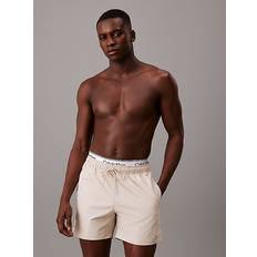 Calvin Klein Beige Swimming Trunks Calvin Klein Double Waistband Swim Shorts Beige