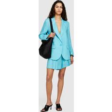 Turquoise - Women Blazers Sisley Breasted Linen Blazer