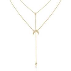 Ettika Dainty Layered Crescent Moon Necklace Set Gold ONE SIZE