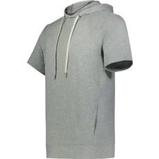 Holloway 222505 Eco Revive Ventura Soft Knit Short Sleeve Hoodie in Grey Heather Polyester/Spandex Blend