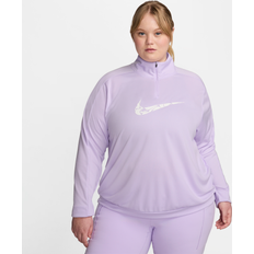 S Blouses Nike Plus Swoosh 1/4 Zip Top Purple Womens 3X UK 30-32