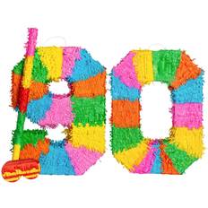 Fax Potato 90th Birthday Anniversary Pinata Set with Stick Blindfold Multi Yellow