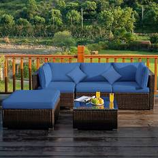 Gymax 5pc rattan patio Outdoor Lounge Set