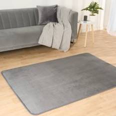 OHS Filled Microplush Rug Large Black, Grey