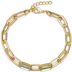 Rachel Glauber GigiGirl Teens 14k Gold Plated With Multi Color Enamel Chain Gold