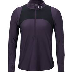 Under Armour Elastane/Lycra/Spandex Blouses Under Armour Womens Qualifier 1/2 Zip Half Zip Top Purple 1326512 595 Textile