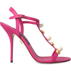 Dolce & Gabbana Embellished Leather Sandal - Pink