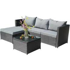 Birchtree B203-006 Outdoor Lounge Set, 1 Table incl. 3 Sofas