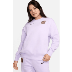 Nike Purple - Women Jumpers Nike England Phoenix Fleece Women's Football Oversized Crew-Neck Sweatshirt Purple Polyester UK 8–10