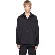 Moncler L Shirts Moncler Black Press-Stud Shirt BLACK 999