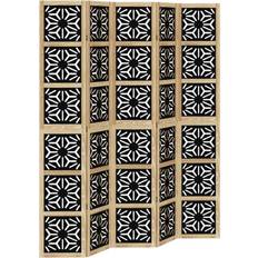 vidaXL 5 panels brown /black Room Divider 40x220cm