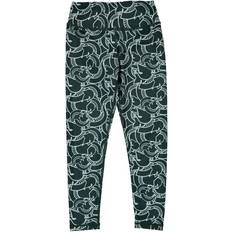 Zoozatz Girl's Stacked Mascot Leggings - Green/White