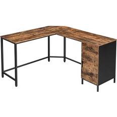 Vasagle L-Shaped Computer Rustic Brown/Black Writing Desk 75x150cm