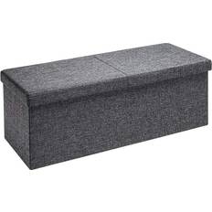 Casaria Folding Padded Lid Dark Grey Storage Bench 115x38cm