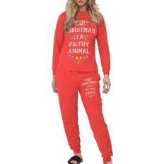 Red Pyjamas A2Z 2XL, Red Mens Ladies Pyjamas Ya Filthy Animal Xmas Set