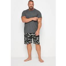 Grey - Men Sleepwear BadRhino Camp shorts and t-shirt pyjama set