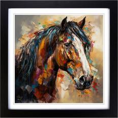Natur Pur Shire Horse Expressionism No.1 Black Framed Art 45x45cm