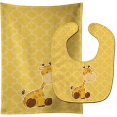 Caroline's Treasures Giraffe Baby Bib & Burp Cloth