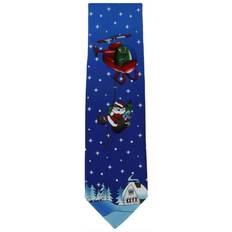 Blue - Men Ties Michelsons of london blue flying santa claus polyester tie