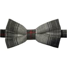 Grey Ties I Luv LTD Mens Bow Tie Lochcarron Graphite Tartan Woven Pre-Tied Adjustable Necktie Grey