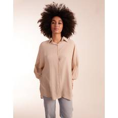 Grey - Women Blouses Blue Vanilla womens crinkle oversized shirt