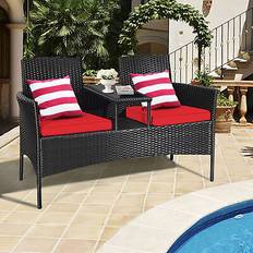 Gymax Rattan wicker patio Outdoor Lounge Set