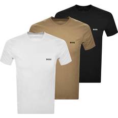 Hugo Boss Men Clothing Hugo Boss Logo-embroidered T-shirts 3-pack - Black/White/Beige