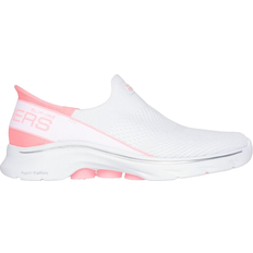 White - Women Walking Shoes Skechers GO Walk 7 Mia W - White/Pink
