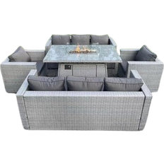Patio Dining Sets Garden & Outdoor Furniture Fimous Gas Fire Pit Patio Dining Set, 1 Table incl. 2 Chairs & 2 Sofas