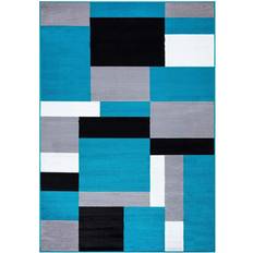 Ebern Designs Tarra Grey, Black, White, Blue 80x150cm