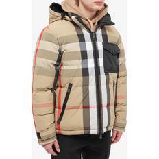 Burberry S Jackets Burberry Men's Rutland Reversible Down Jacket Archive Beige Check/Black