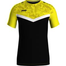 JAKO Herren T-Shirt Iconic, schwarz/Soft Yellow